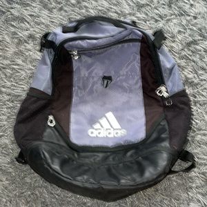 Adidas big large blue and black backpack